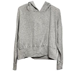 Offline by Aerie Gray Soft Knit Cropped Lightweight Hoodie Sweatshirt Sz Medium